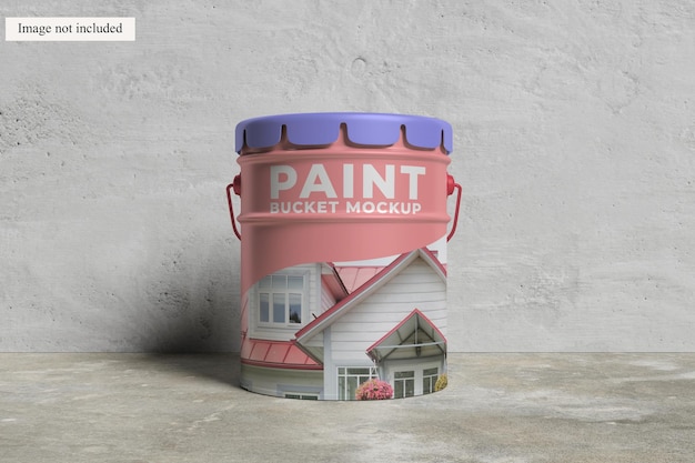 PSD paint bucket mockup for showcasing your design to clients