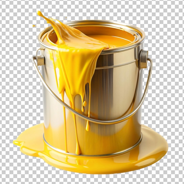 PSD paint bucket overflowing with yellow paint