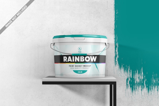 PSD paint bucket on a stand scene mockup