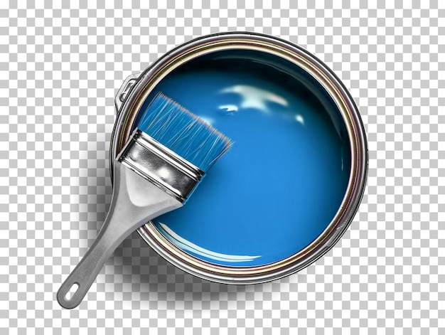 Paint can isolated on transparent background top view png psd