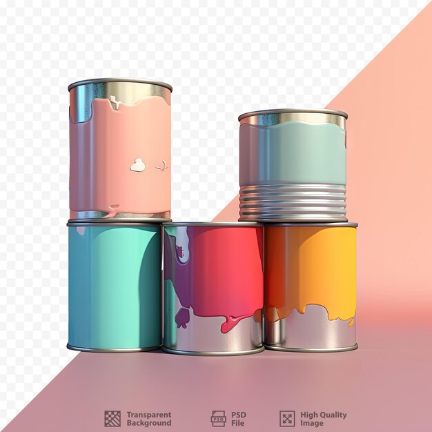 PSD paint cans on a transparent background