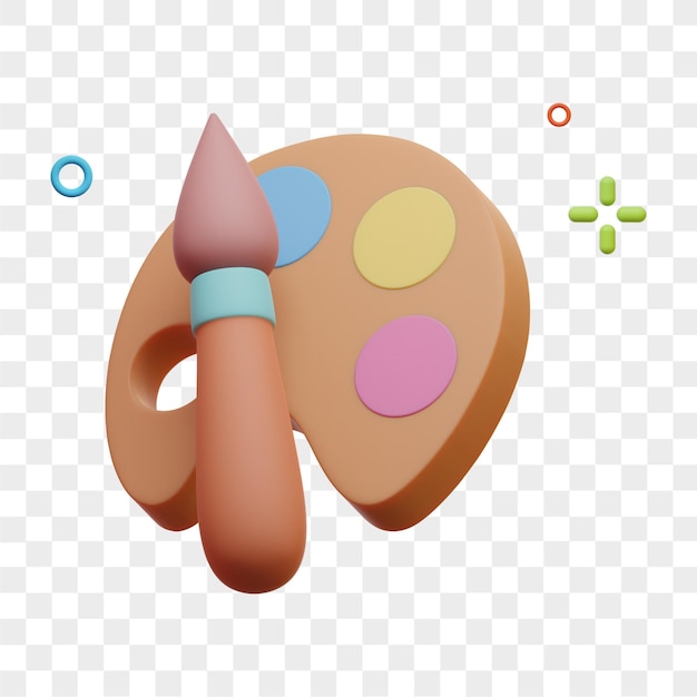 Paint palette 3d illustration