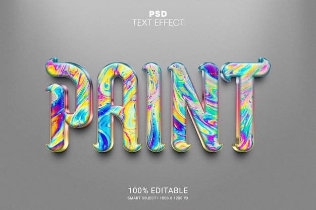 PSD paint psd editable text effect design