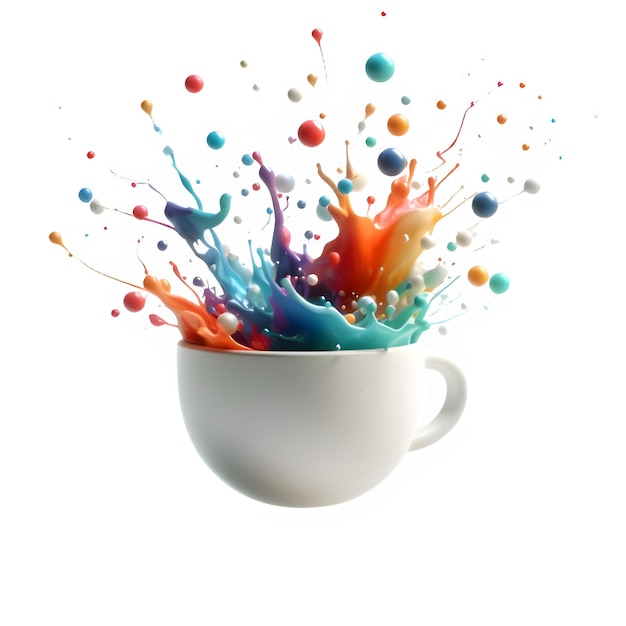 PSD paint splash from a cup
