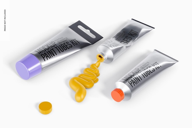 PSD paint tubes kit mockup, right view