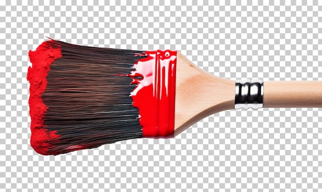 PSD pennello con vernice rossa isolato su sfondo trasparente png psd