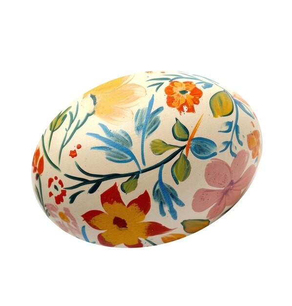 PSD Окрашенное яйцо на белой поверхности красочное пасхальное украшение