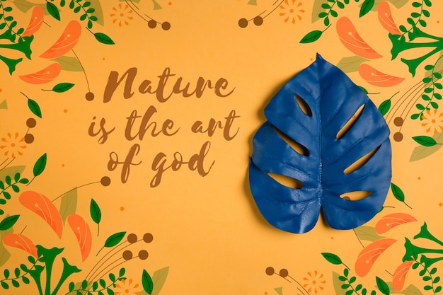 Painted leaf with message about nature