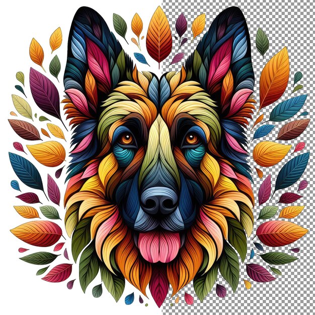 PSD painterly paws artistic dog face svelato