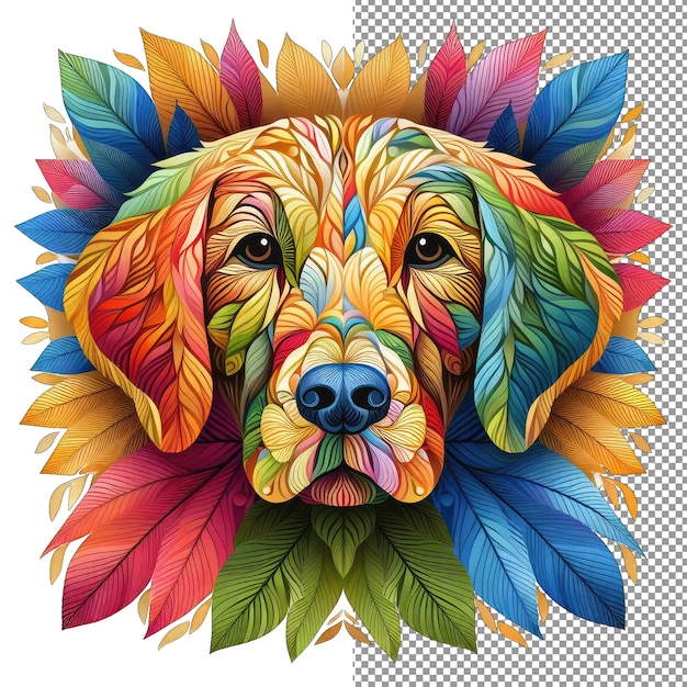 PSD painterly paws artistic dog face svelato