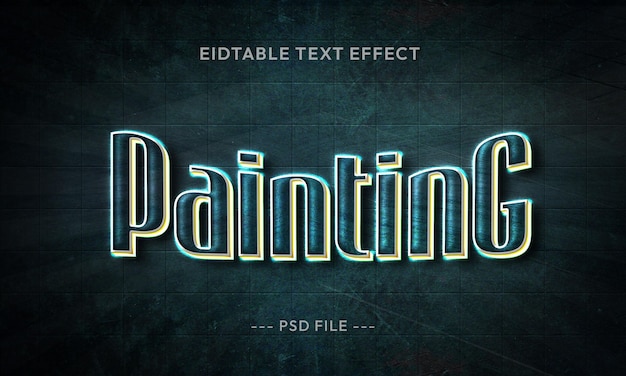 Painting 3d editable text effect