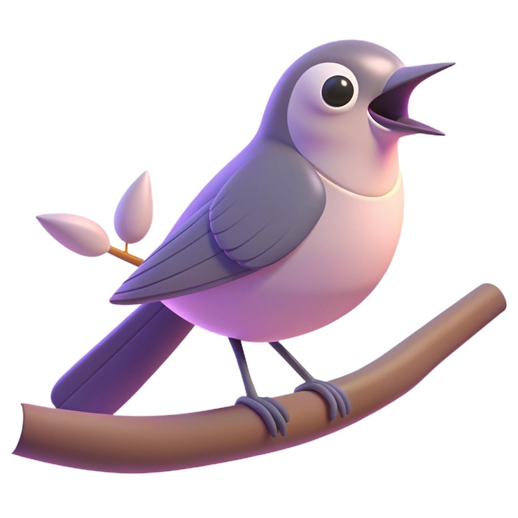 PSD a painting of a bird with a blue beak and a black beak