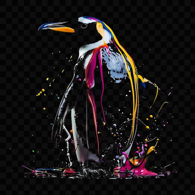 PSD a painting of a bird with a colorful outfit on it