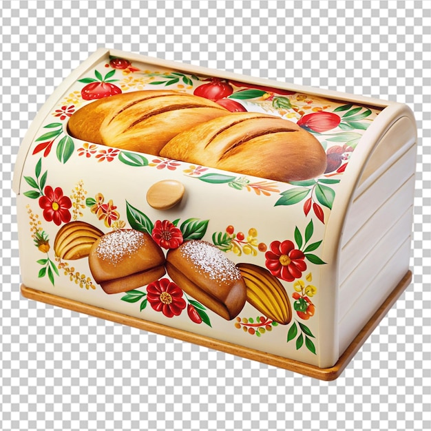 PSD a painting of bread and a box