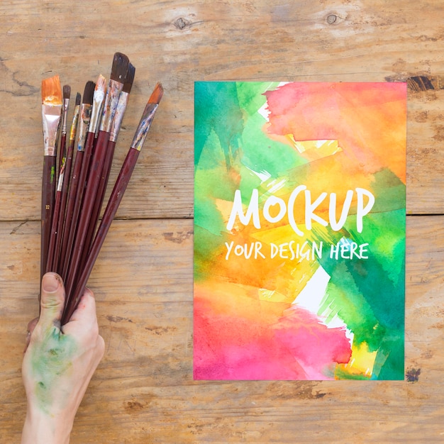 PSD painting brush collection mock-up