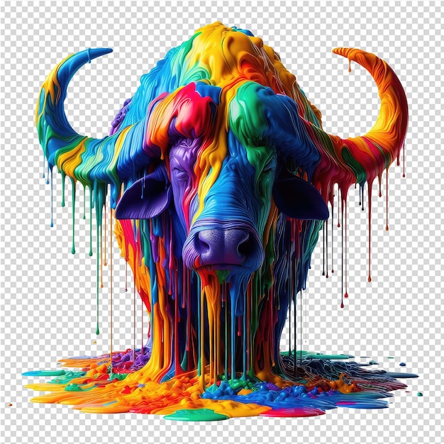 PSD a painting of a bull with the word quot the word quot on it