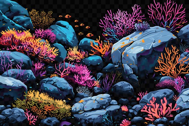 PSD a painting of a coral reef with the words corals and the corals