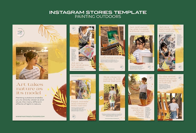 PSD painting outside instagram stories template