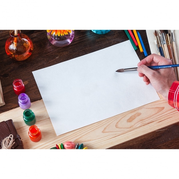 painting paper mock up design