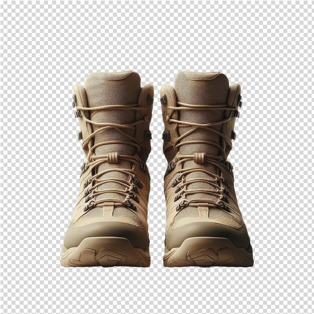 PSD a pair of army boots with the number 3 on the front