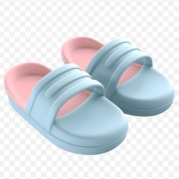 PSD a pair of baby shoes with pink and blue colors on a transparent background