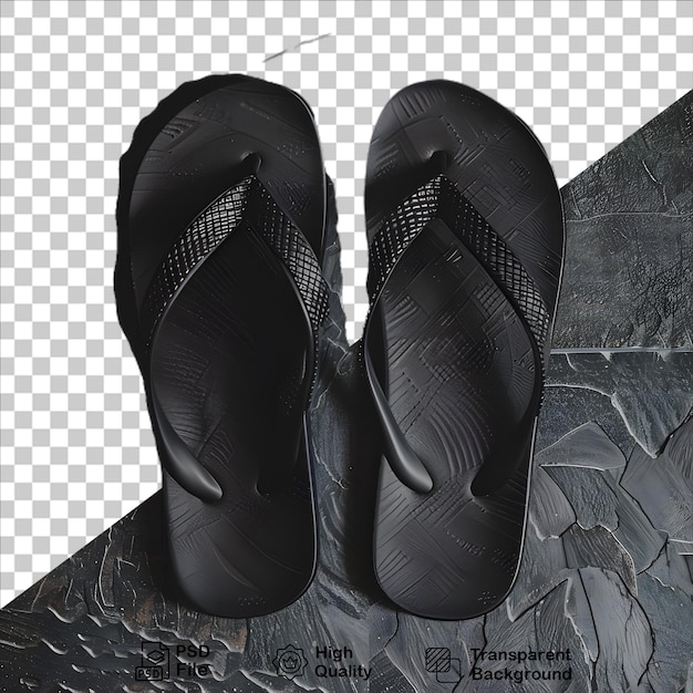 PSD pair of black sandals png no background include image