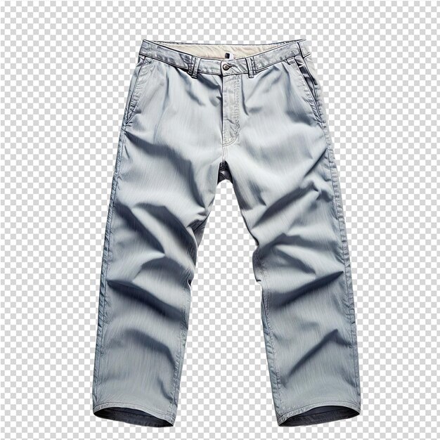 A pair of blue pants with a white logo on it