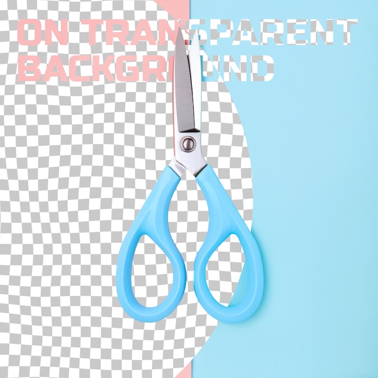 PSD a pair of blue scissors with a blue handle that says  on it
