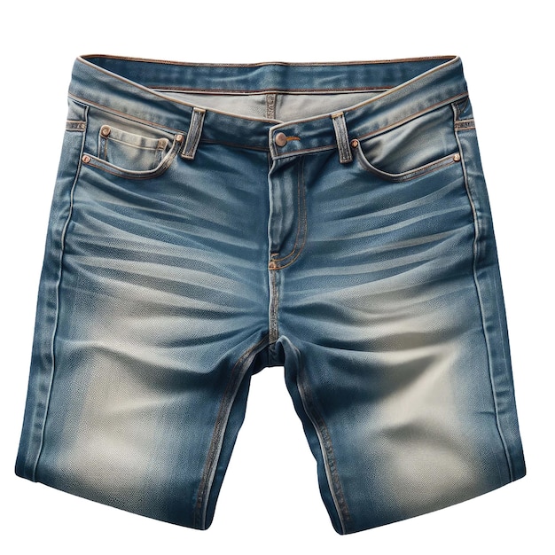 A pair of blue shorts with a blue logo on the bottom