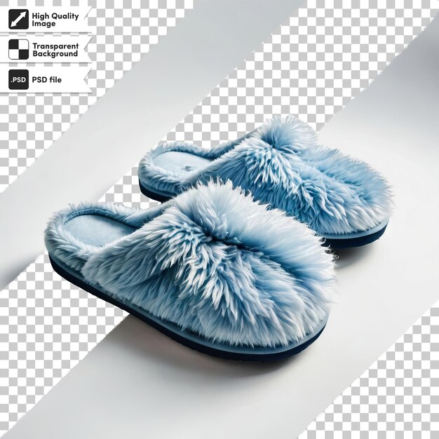 PSD a pair of blue slippers with a picture of a pair of slippers