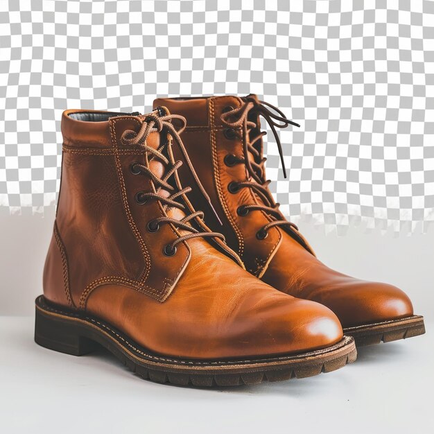 PSD a pair of brown boots with a black background with a white background