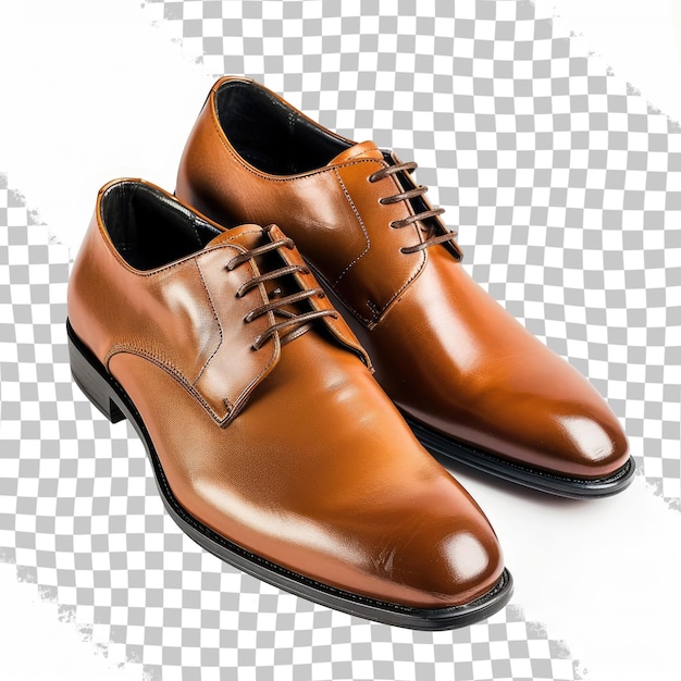 PSD a pair of brown shoes with a brown leather sole