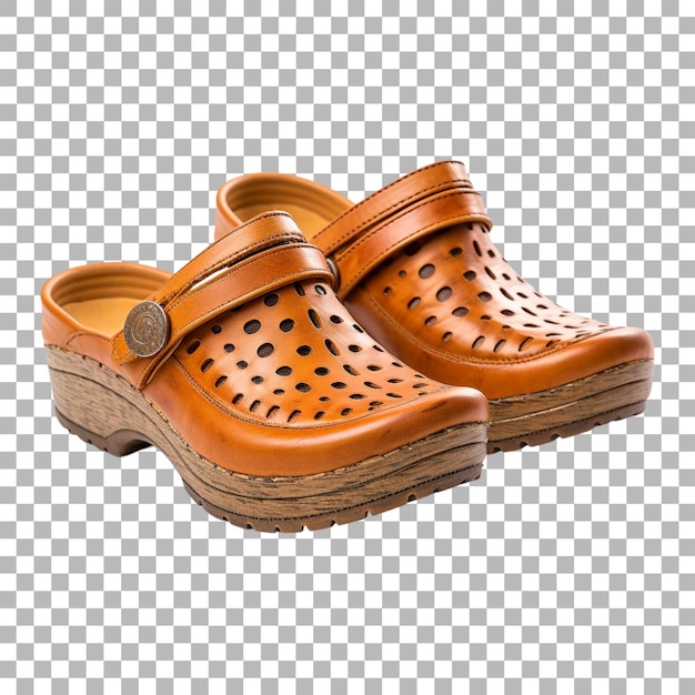 PSD a pair of brown shoes with holes on the soles