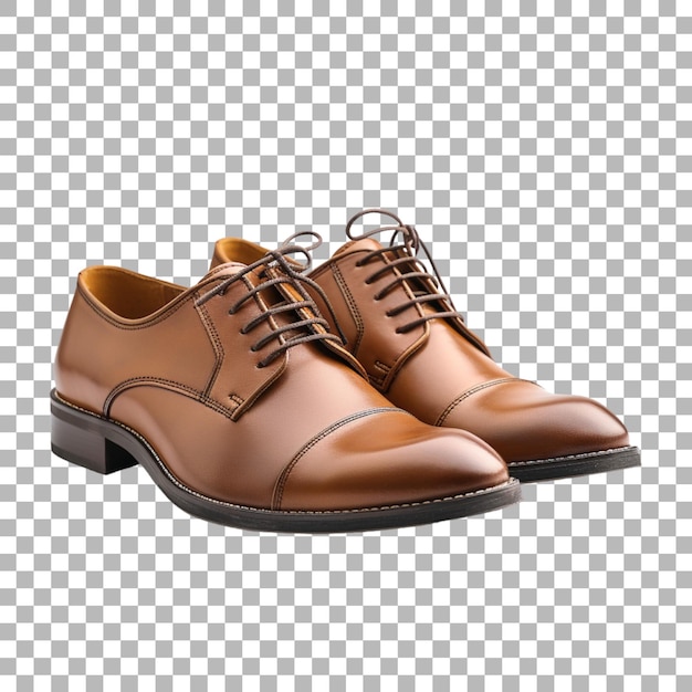 PSD a pair of brown shoes with a silver buckle