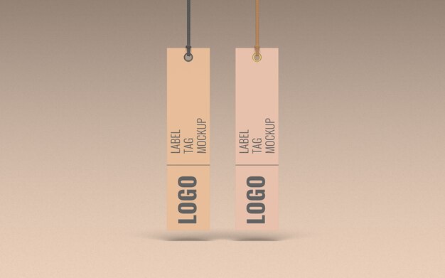 pair clothes label tag mockup front view