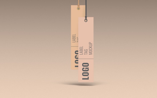 pair clothes label tag mockup front view