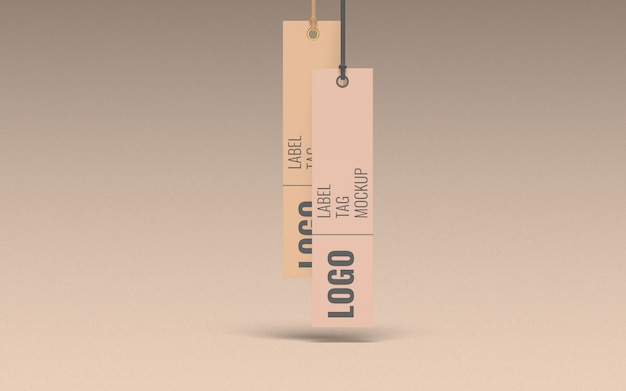 PSD pair clothes label tag mockup front view