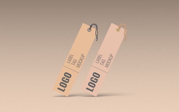 Pair clothes label tag mockup front view