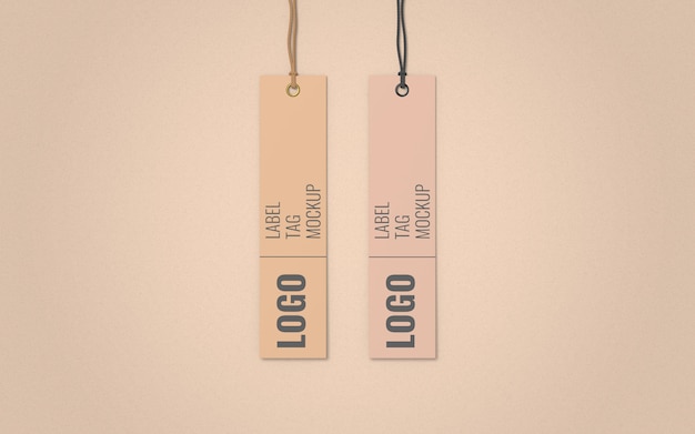pair clothes label tag mockup top view