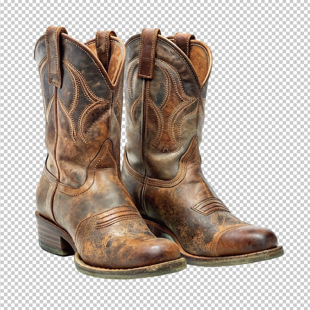 PSD pair of cowboy boots on transparent background