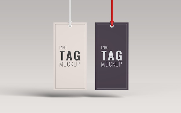 PSD pair fashion label tag mockup front view