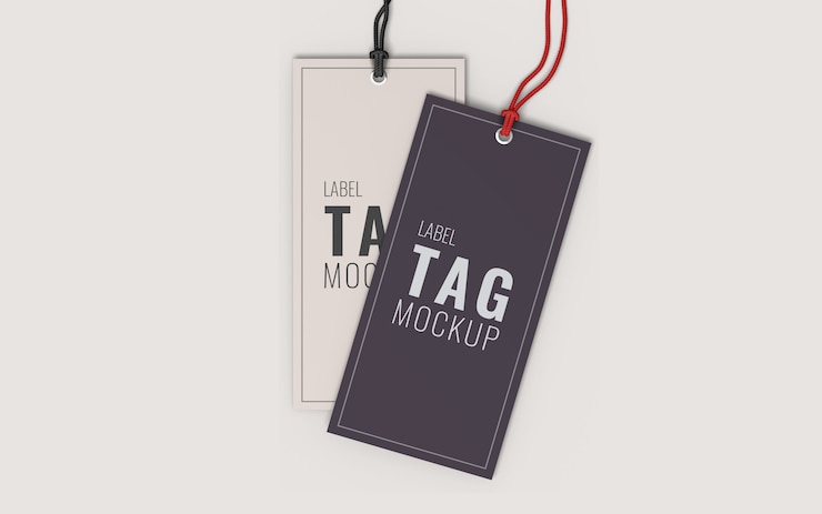 Pair fashion label tag mockup