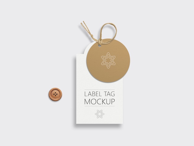 PSD pair of fashion paper label tag mock-up