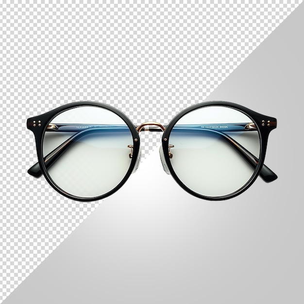 PSD a pair of glasses with a black frame and a white background