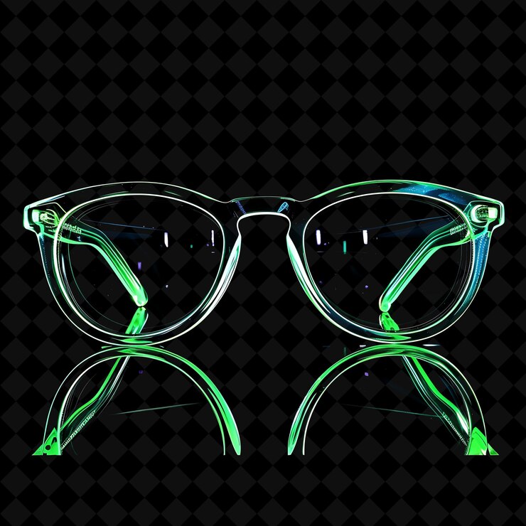PSD a pair of glasses with green and blue lense