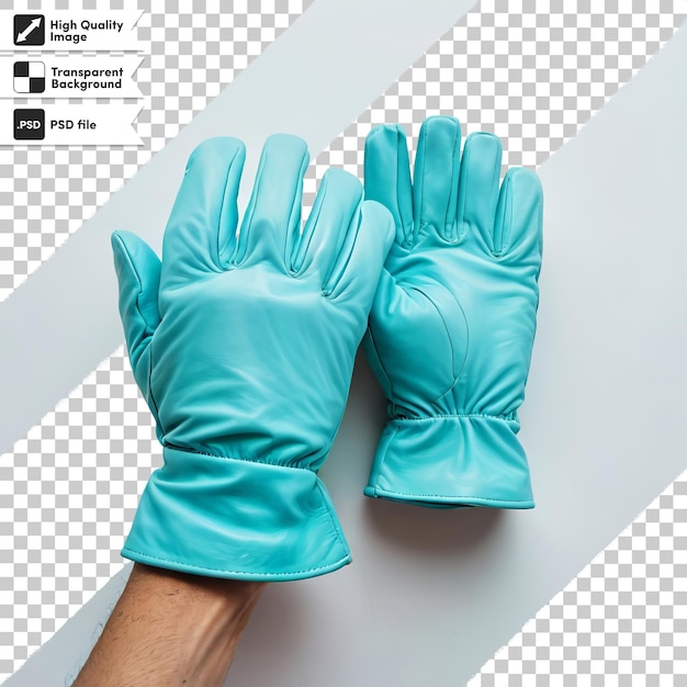 PSD a pair of gloves with a black background that says  please