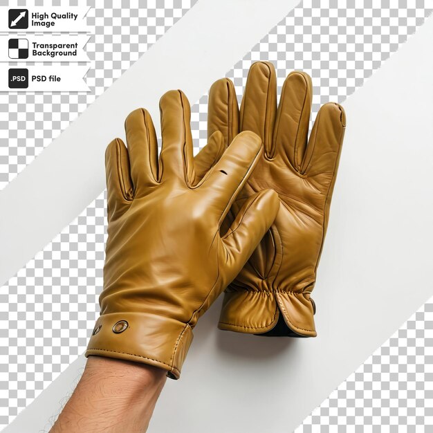 PSD a pair of gloves with a black label that says  go  on the bottom