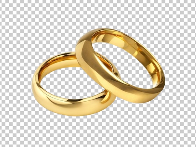 PSD pair of gold wedding ring