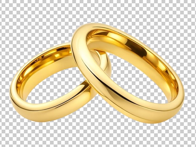 PSD pair of gold wedding ring