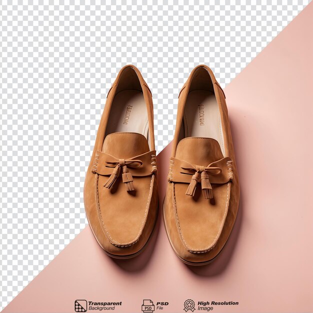 PSD pair of loafers isolated on transparent background